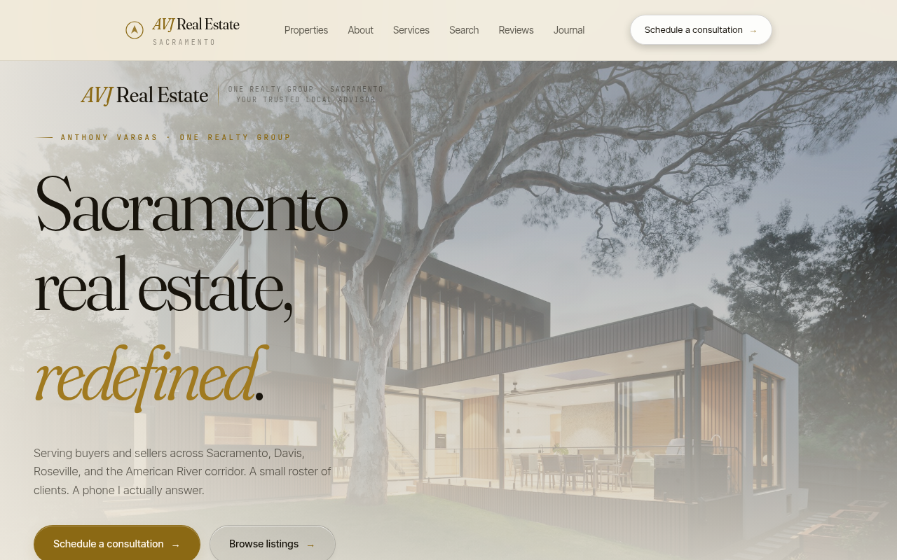 AVJ Real Estate website preview